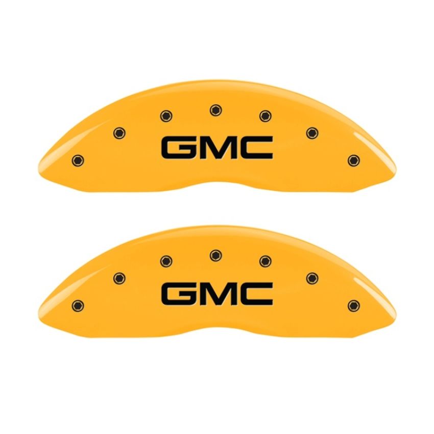 MGP 2 Caliper Covers Engraved Front GMC Yellow Finish Black Characters 2004 GMC Canyon