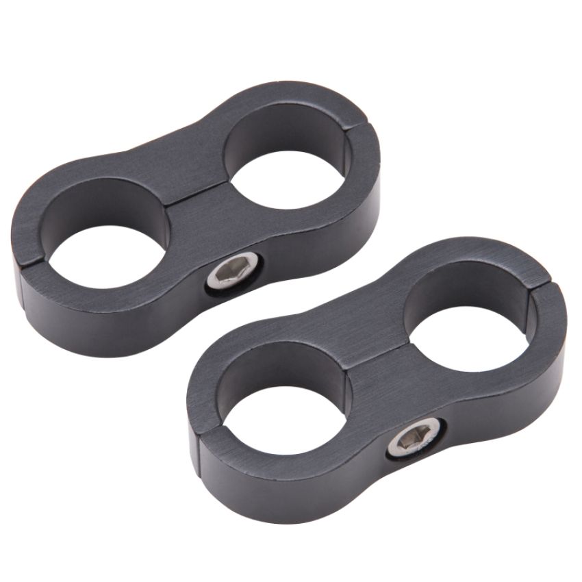 Russell 654313 Hose Separator for -8 Braided Hose - Black Anodized (2 Pack)