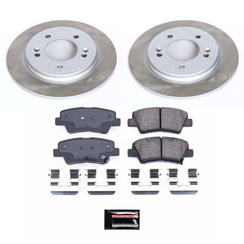 PowerStop SC8331 Semi-Coated Rotor and Low-Dust Ceramic Brake Pad Kit