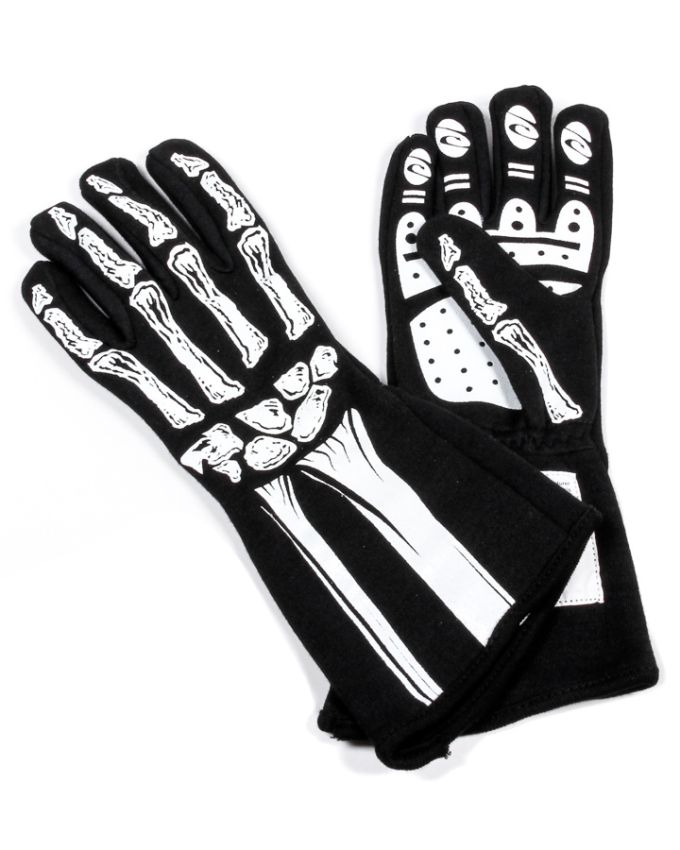 RJS SAFETY RJS600090166 Single Layer White Skeleton Gloves Small