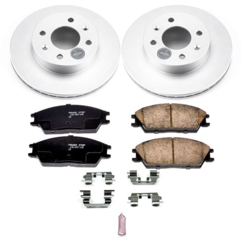 PowerStop CRK4909 Genuine Geomet Coated Rotor and Low-Dust Ceramic Brake Pad Kit