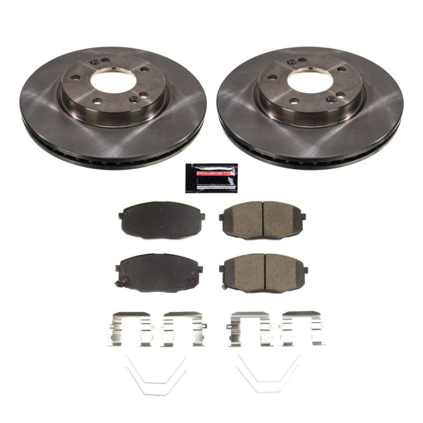 PowerStop KOE8749 OE Stock Replacement Low-Dust Ceramic Brake Pad and Rotor Kit