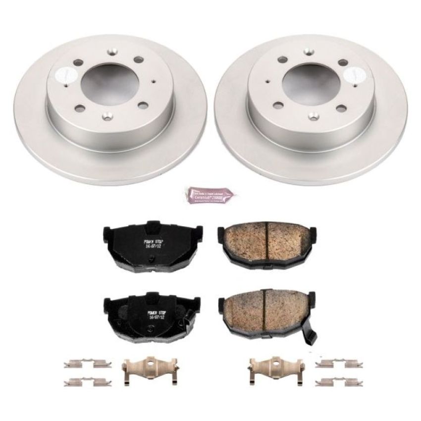 PowerStop CRK5905 Genuine Geomet Coated Rotor and Low-Dust Ceramic Brake Pad Kit