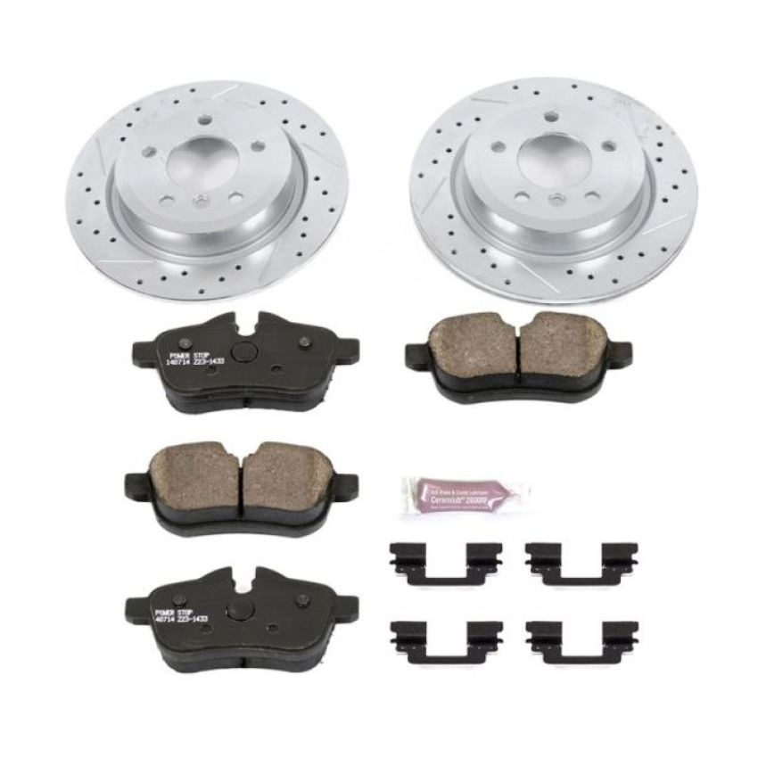 PowerStop K6419 Z23 Daily Driver Carbon-Fiber Ceramic Brake Pad and Drilled & Slotted Rotor Kit