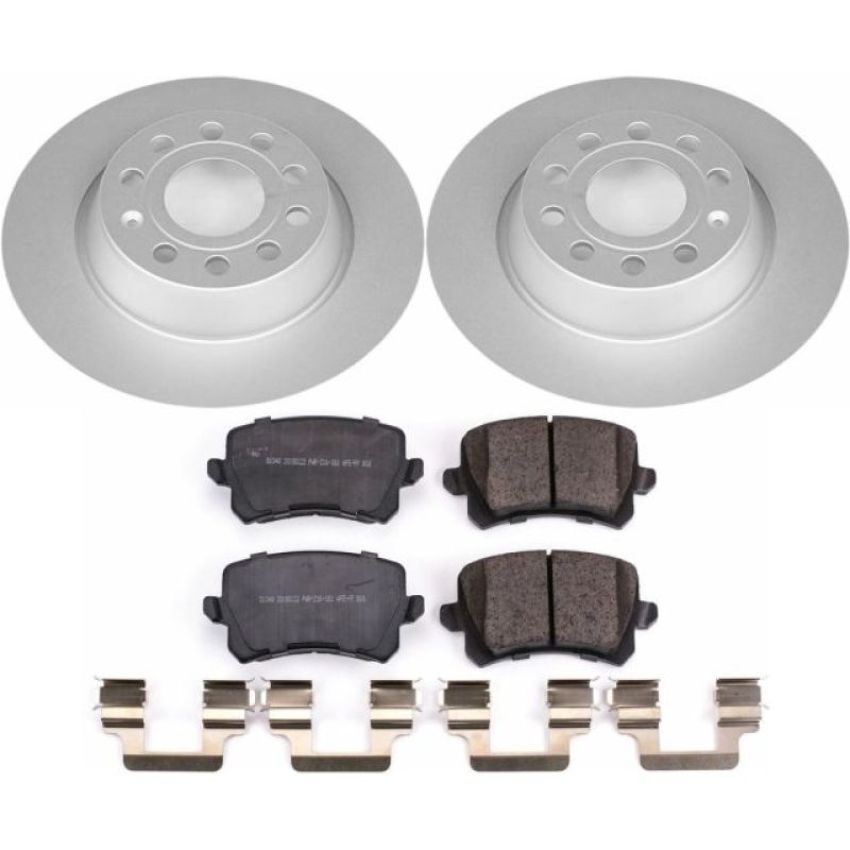 PowerStop CRK7324 Genuine Geomet Coated Rotor and Carbon-Fiber Ceramic Brake Pad Kit