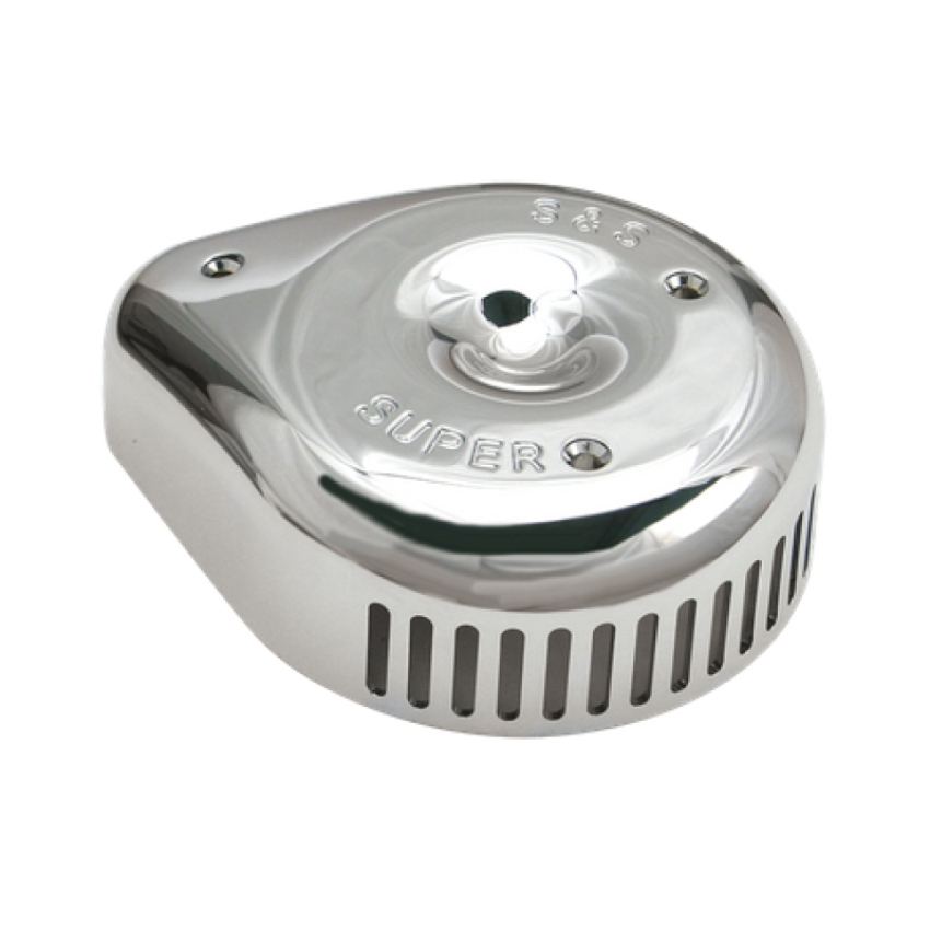 S&S Cycle 17-0004 Slasher Slotted Air Cleaner Cover For Super E/G Carbs - Chrome