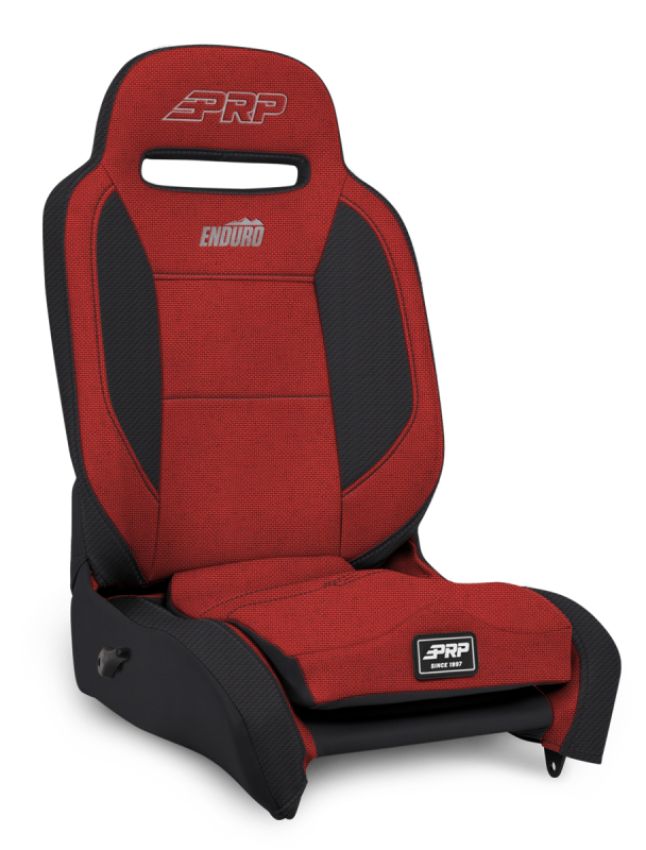 PRP Enduro High Back Reclining Suspension Seat (Passenger Side) - Black/Red