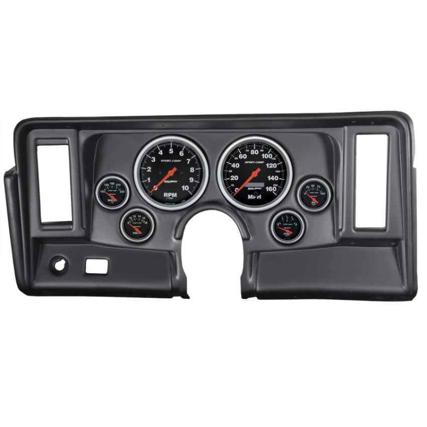 AutoMeter 7024-SC DIRECT FIT DASH KIT, NOVA 69-76, TACH/MPH/FUEL/OILP/WTMP/VOLT, SPORT-COMP