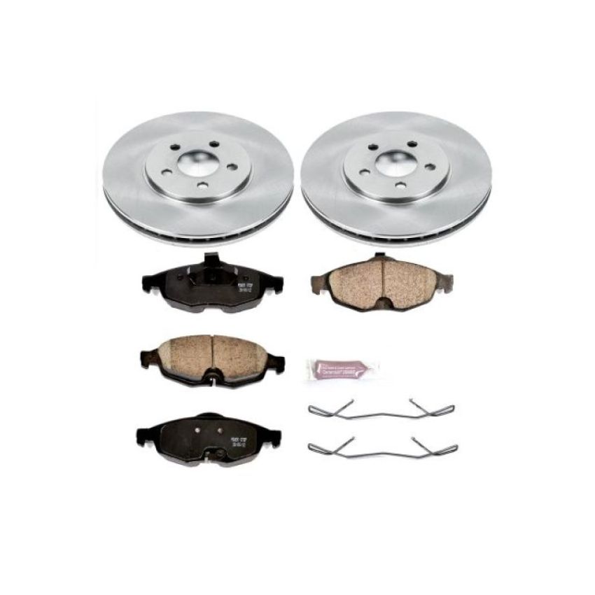 PowerStop KOE1684 OE Stock Replacement Low-Dust Ceramic Brake Pad and Rotor Kit