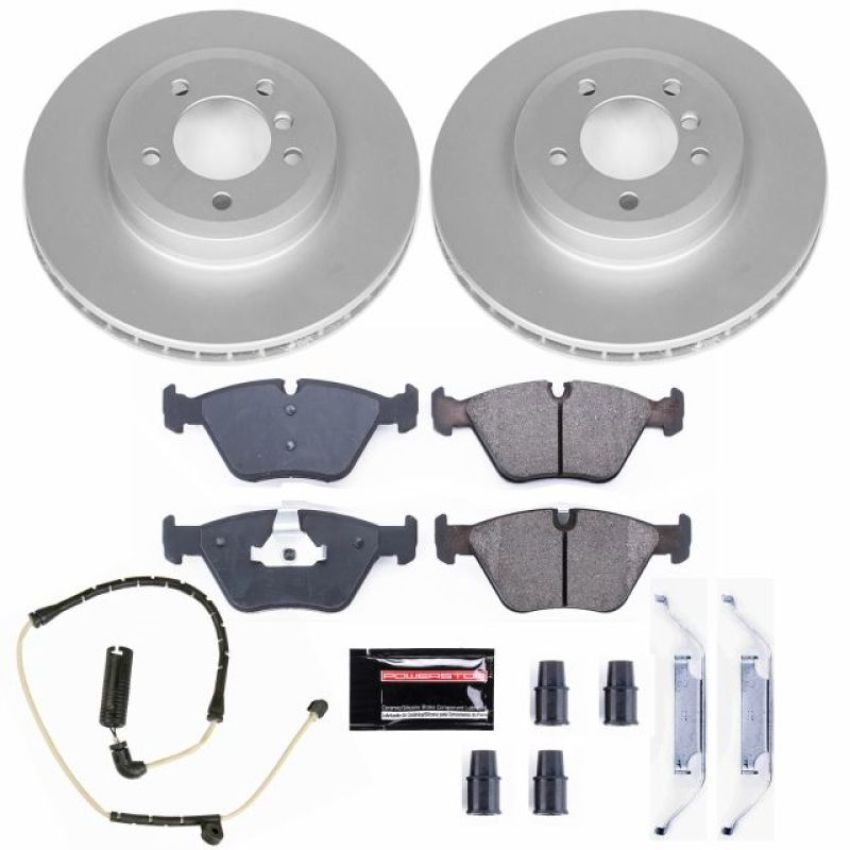 PowerStop CRK928 Genuine Geomet Coated Rotor and Carbon-Fiber Ceramic Brake Pad Kit