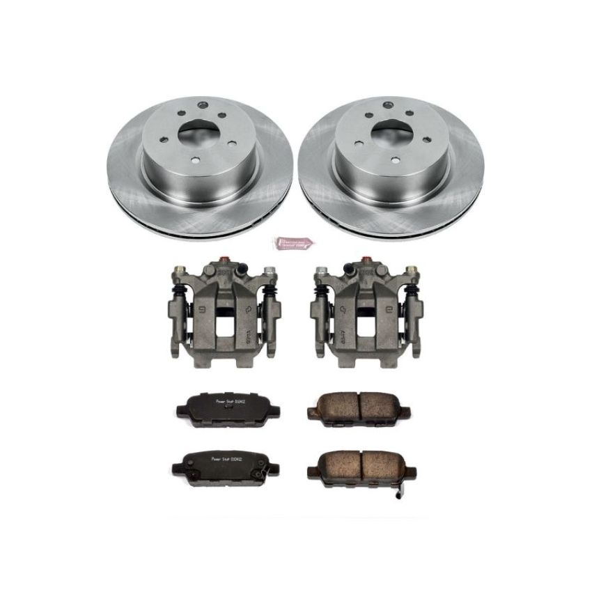 PowerStop KCOE179C OE Stock Replacement Low-Dust Ceramic Brake Pad, Rotor and Caliper Kit