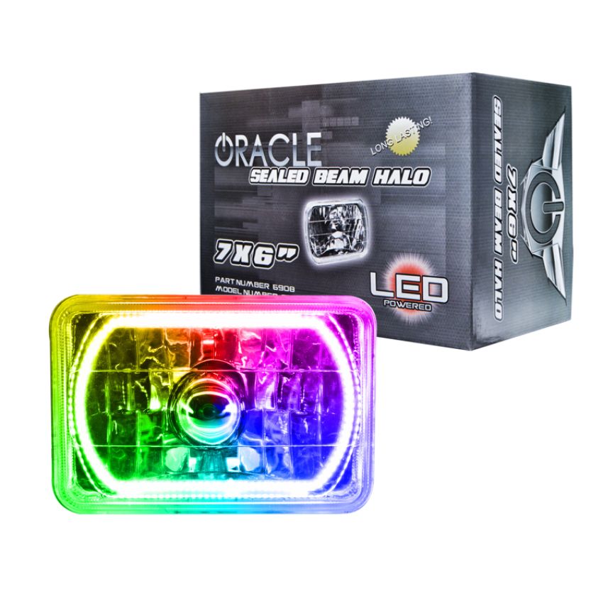 Oracle Lighting 6908-333 Pre-Installed Lights 7x6 IN. Sealed Beam - ColorSHIFT(r) Halo
