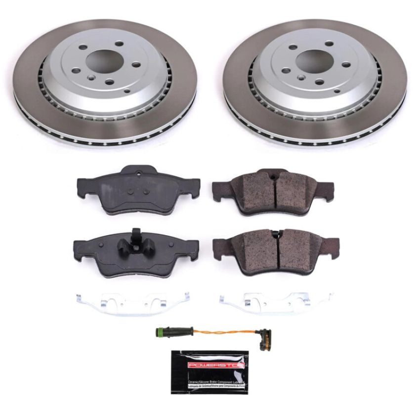 PowerStop SC6708 Semi-Coated Rotor and Low-Dust Ceramic Brake Pad Kit