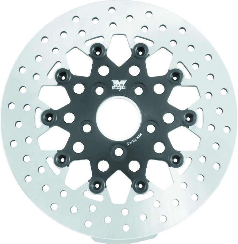 TwinPower 666838 Twin Power 84-17 Big Twin Exc 08-17 FLH FLT Rear 11.5 Floating Rotor Black Mesh