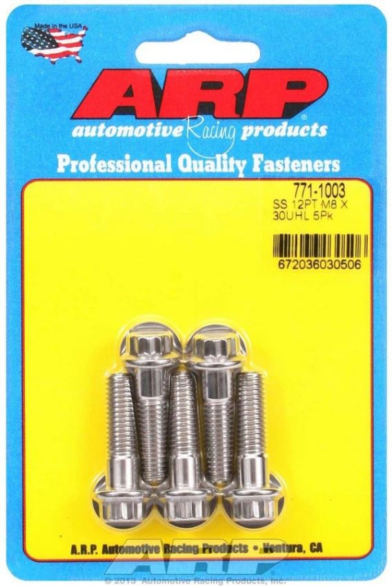 ARP ARP771-1003 S/S Bolt Kit - 12pt. (5) 8mm x 1.25 x 30