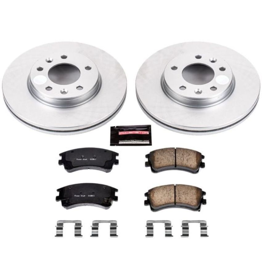 PowerStop CRK2448 Genuine Geomet Coated Rotor and Low-Dust Ceramic Brake Pad Kit