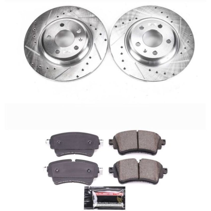 PowerStop K8091 Z23 Daily Driver Carbon-Fiber Ceramic Brake Pad and Drilled & Slotted Rotor Kit