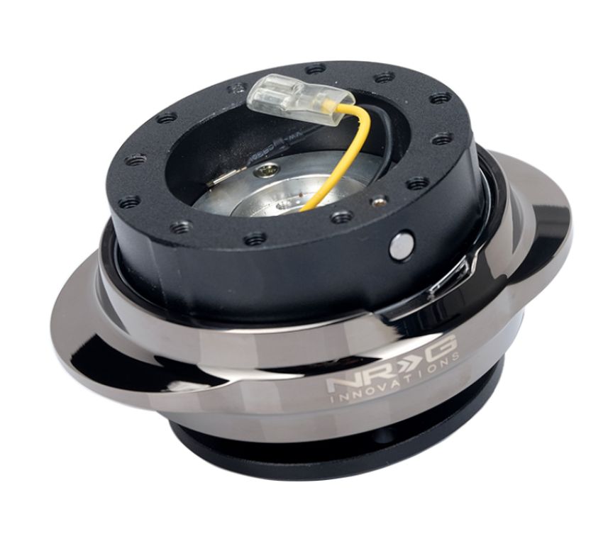 NRG SRK-220BKC Quick Release Kit - Black Body/ Black Chrome Oval Ring