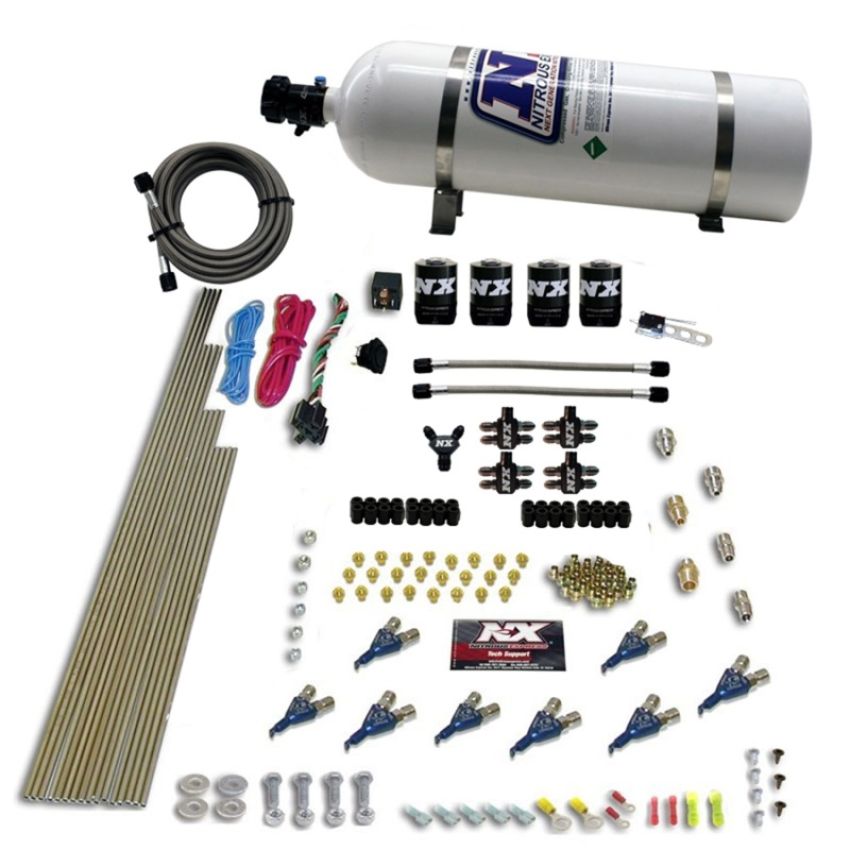 Nitrous Express 80001EFI-15 8 CYL PIRANHA DIRECT PORT, 4 SOLENOIDS, WITH 15LB BOTTLE (200-500HP EFI JETs)