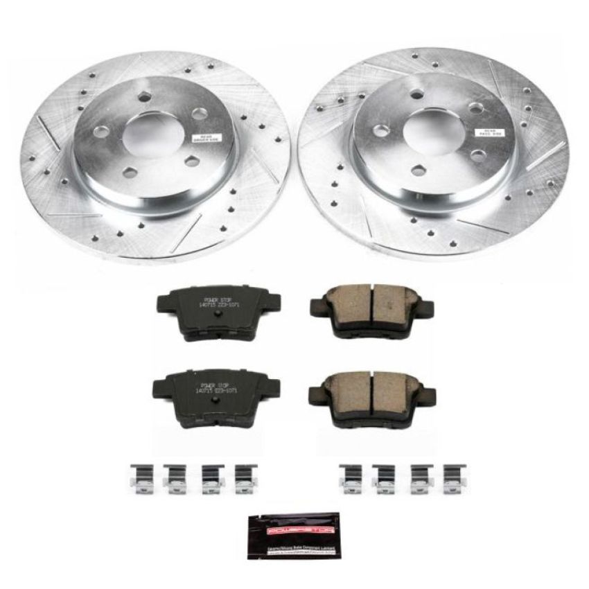 PowerStop K1379 Z23 Daily Driver Carbon-Fiber Ceramic Brake Pad and Drilled & Slotted Rotor Kit