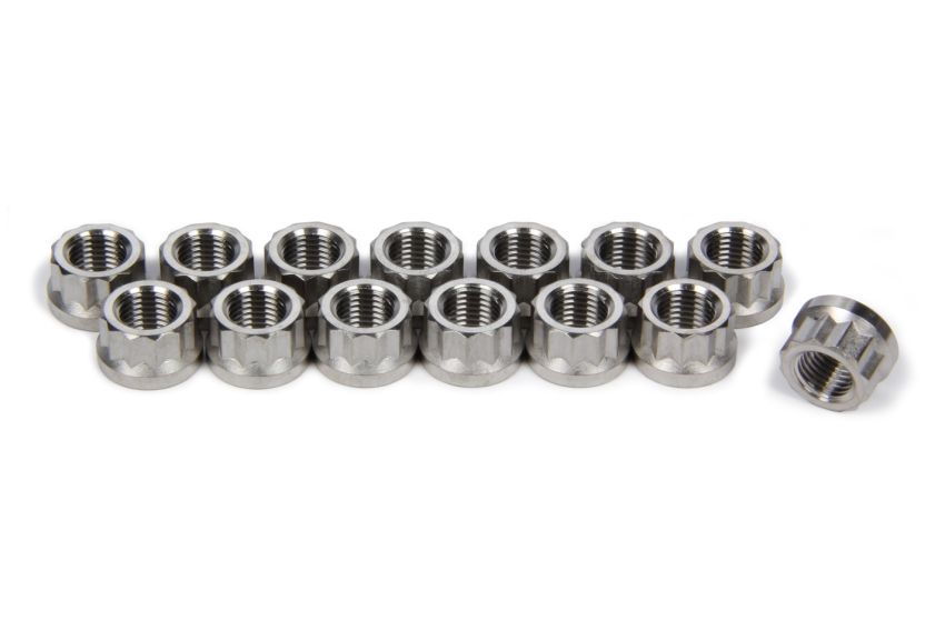 Ti22 PERFORMANCE TIP1124 Header Flange Nut Set 12pt Titanium 14pcs