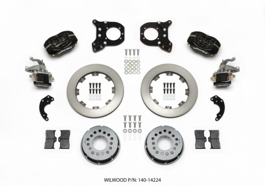 Wilwood 140-14224 Forged Dynalite P/S Rear Kit w/MC4 P-Brake Chev 12 Bolt w/Clip Eliminator