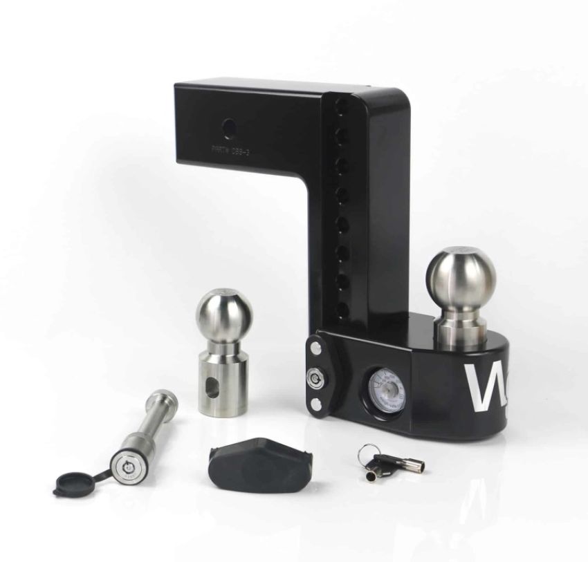 Weigh Safe WS8-3-KA-CER-BLA 8in Drop Hitch w/Built-in Scale & 3in Shank (8K/21K GTWR) w/WS05 - Black Cerakote