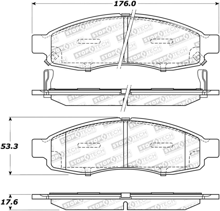 Stoptech 309.11830 Sport Brake Pads w/Shims and Hardware - Front