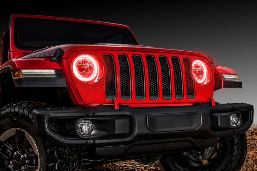 Oracle Lighting 1214-003 Jeep Wrangler JL/Gladiator JT LED Surface Mount Headlight Halo Kit - Red