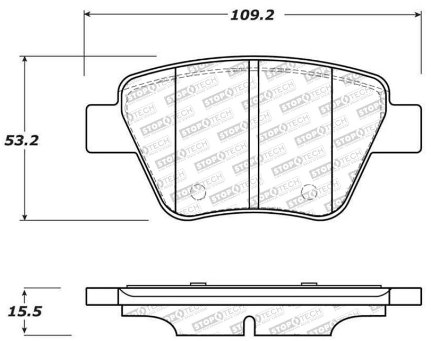 Stoptech 305.14560 10-12 Audi A3 Street Select Rear Brake Pads