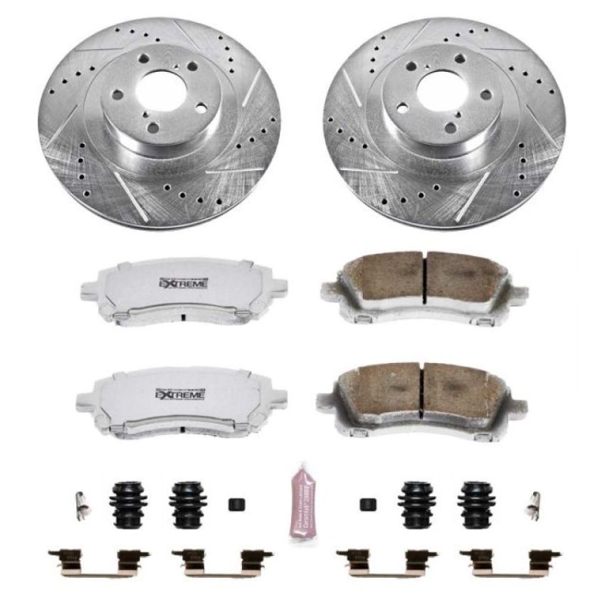PowerStop K2369-26 Z26 Street Performance Ceramic Brake Pad and Drilled & Slotted Rotor Kit