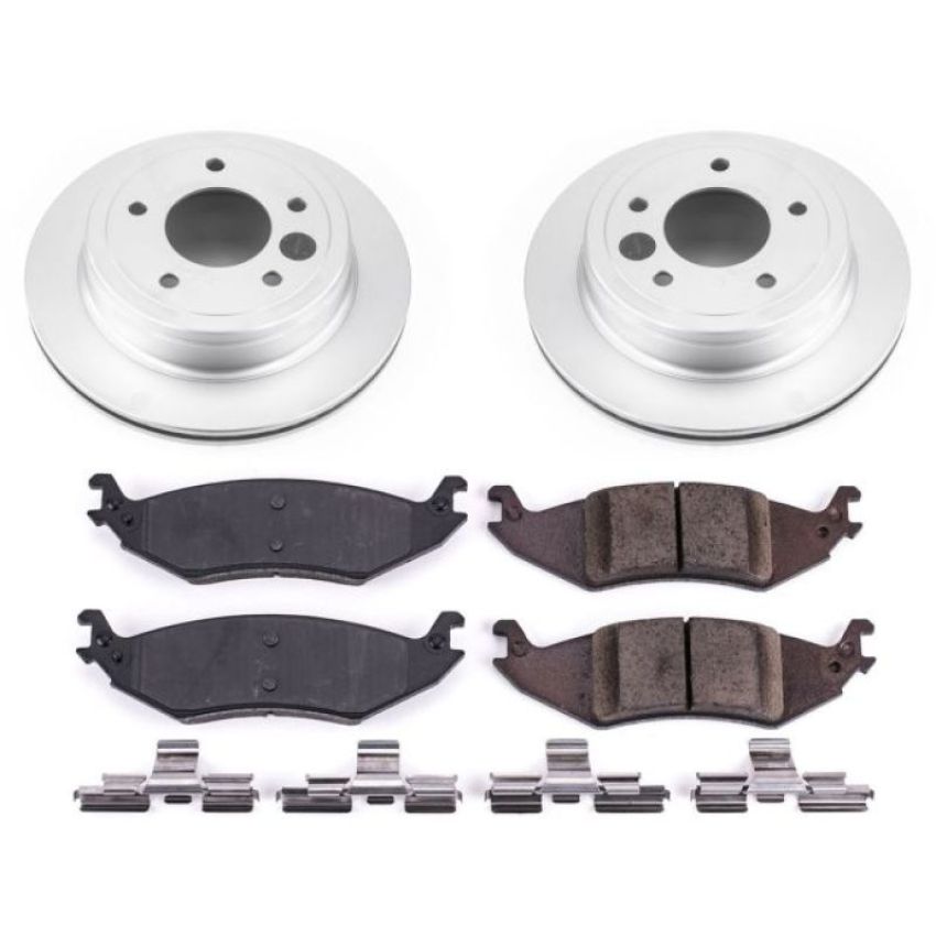 PowerStop CRK4579 Genuine Geomet Coated Rotor and Low-Dust Ceramic Brake Pad Kit