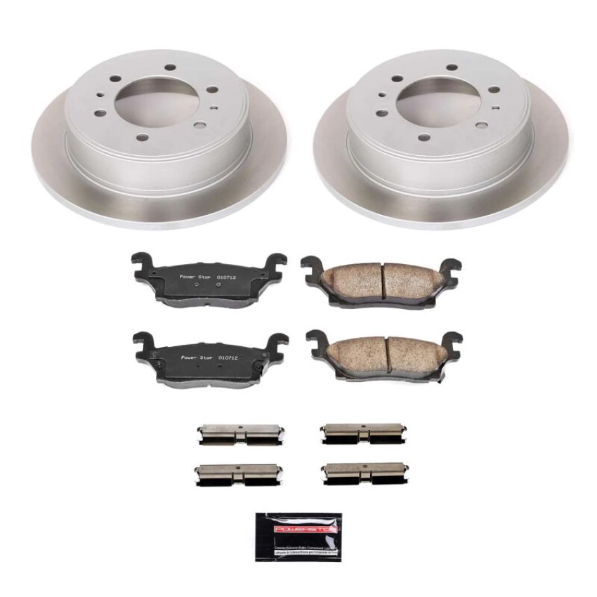 PowerStop SC3067 Semi-Coated Rotor and Low-Dust Ceramic Brake Pad Kit
