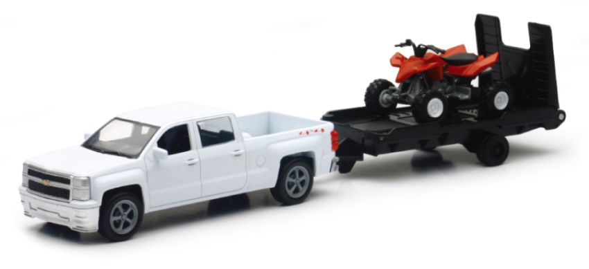 New Ray Toys 19535B Chevy Silverado Pickup with ATV/ Scale - 1:43