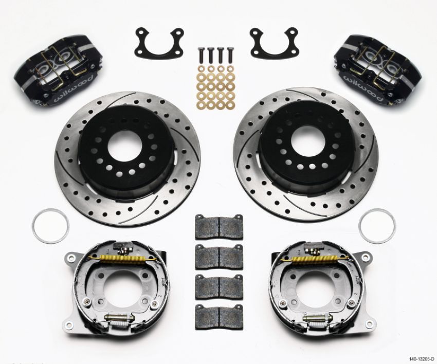 Wilwood 140-13205-D Dynapro Dust-Boot P/S Park Brake Kit Drilled Small Ford 2.66in Offset