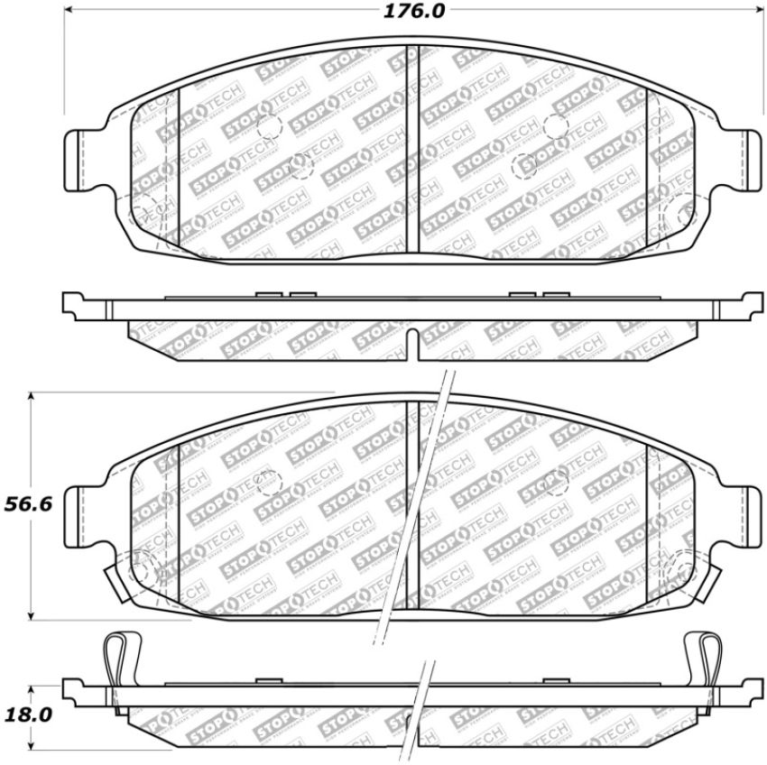 Stoptech 305.10800 Street Select Brake Pads - Front