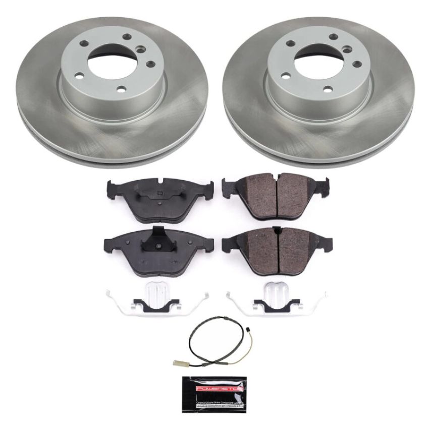 PowerStop SC6073 Semi-Coated Rotor and Low-Dust Ceramic Brake Pad Kit