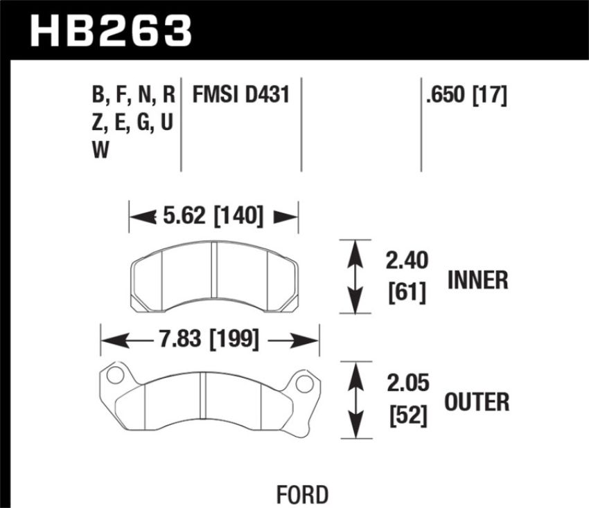 Hawk Performance HB263F.650 HPS Disc Brake Pad