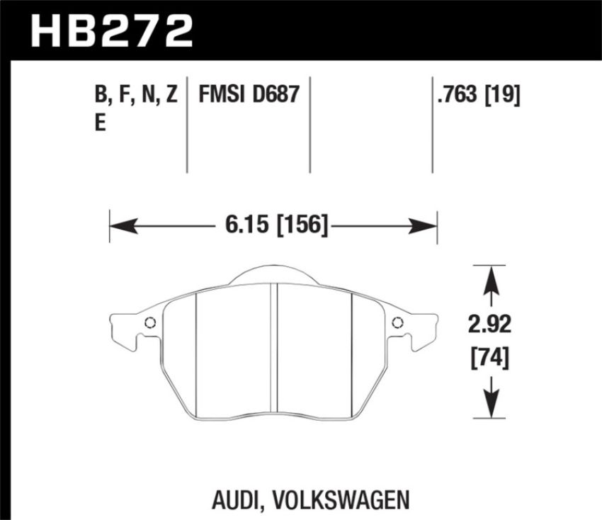 Hawk Performance HB272G.763 DTC-60 Disc Brake Pad