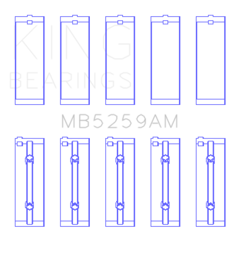 King Engine Bearings MB5259AM0.75 Honda B18A1 (Size +0.75mm) Main Bearing Set