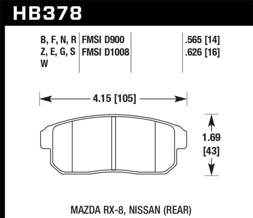 Hawk Performance HB378F.565 HPS Disc Brake Pad