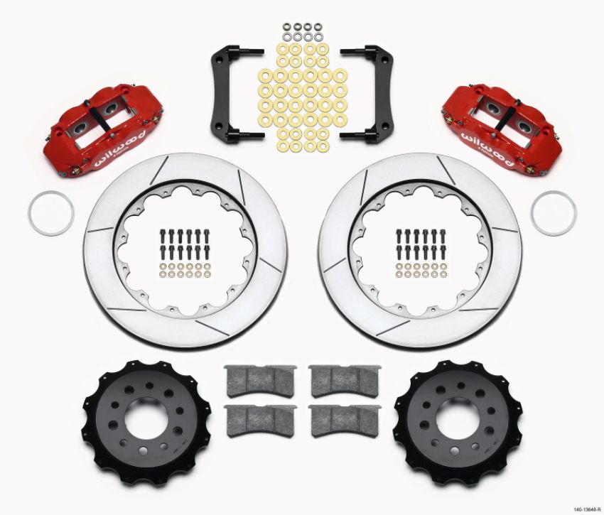 Wilwood 140-13648-R Narrow Superlite 4R Rear Kit 14.00in Red Morrison Multilink IRS (2010-15 Camaro Based)