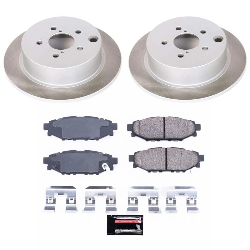 PowerStop SC6107 Semi-Coated Rotor and Low-Dust Ceramic Brake Pad Kit