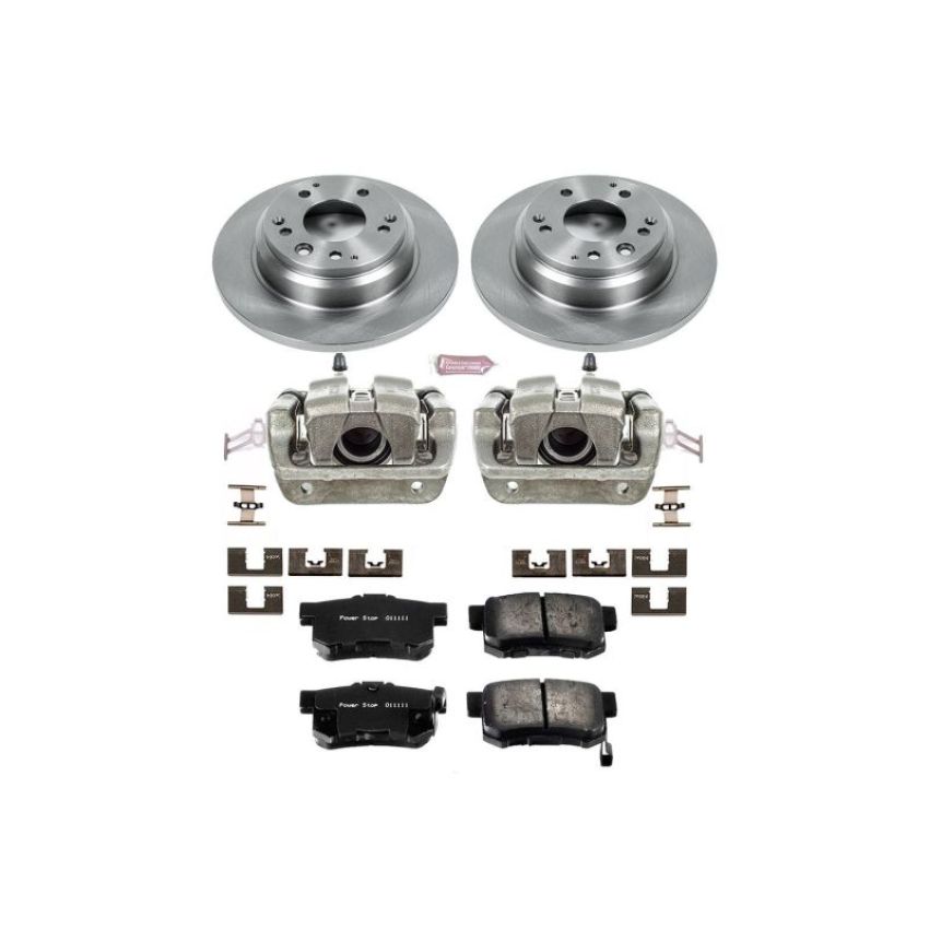 PowerStop KCOE3154 OE Stock Replacement Low-Dust Ceramic Brake Pad, Rotor and Caliper Kit