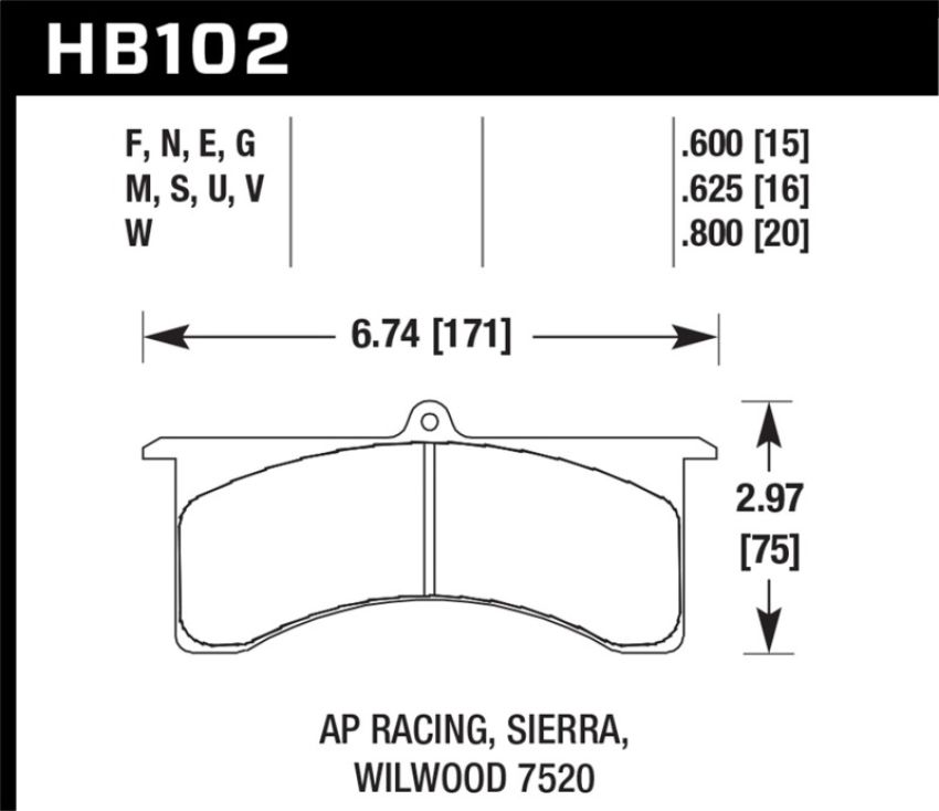 Hawk Performance HB102M.800 Black Disc Brake Pad