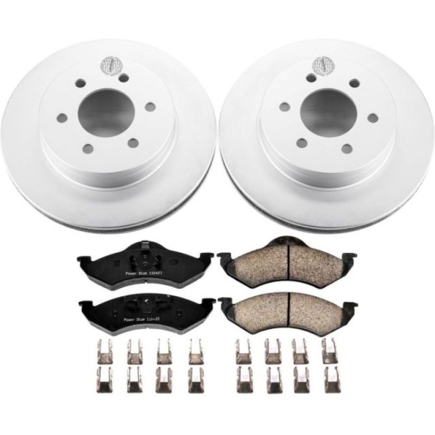 PowerStop CRK2139 Genuine Geomet Coated Rotor and Low-Dust Ceramic Brake Pad Kit