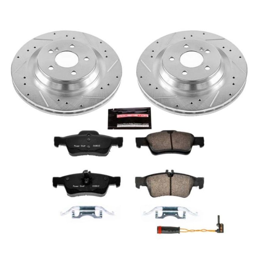 PowerStop K6568 Z23 Daily Driver Carbon-Fiber Ceramic Brake Pad and Drilled & Slotted Rotor Kit