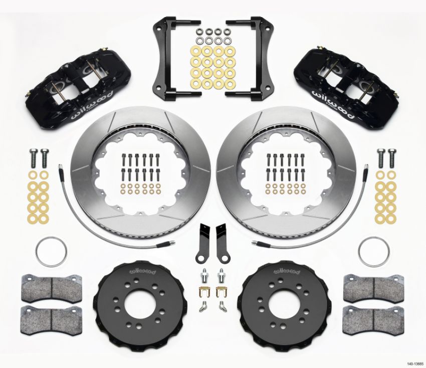 Wilwood 140-13685 AERO6 Front Hat Kit 14.00 2005-2014 Mustang w/ BMR Suspn. w/Lines