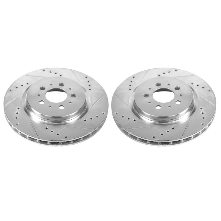 PowerStop EBR1071XPR PowerStop Evolution Performance Drilled, Slotted & Plated Brake Rotor Pair