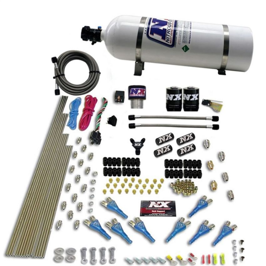 Nitrous Express 90206-15 PRO-SHK/GAS (200,300,400,500,600HP) 2 FUEL, 1 SUPERSHARK SOLENOID W/ 15LB BOTTLE